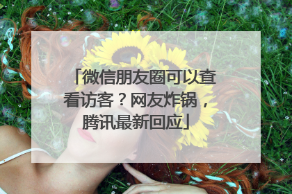 微信朋友圈可以查看访客？网友炸锅，腾讯最新回应